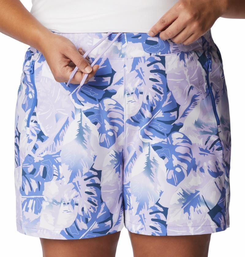 Tidal II Shorts, 5" Inseam - Plus - Womens - Violet Sea Philo Palms 4