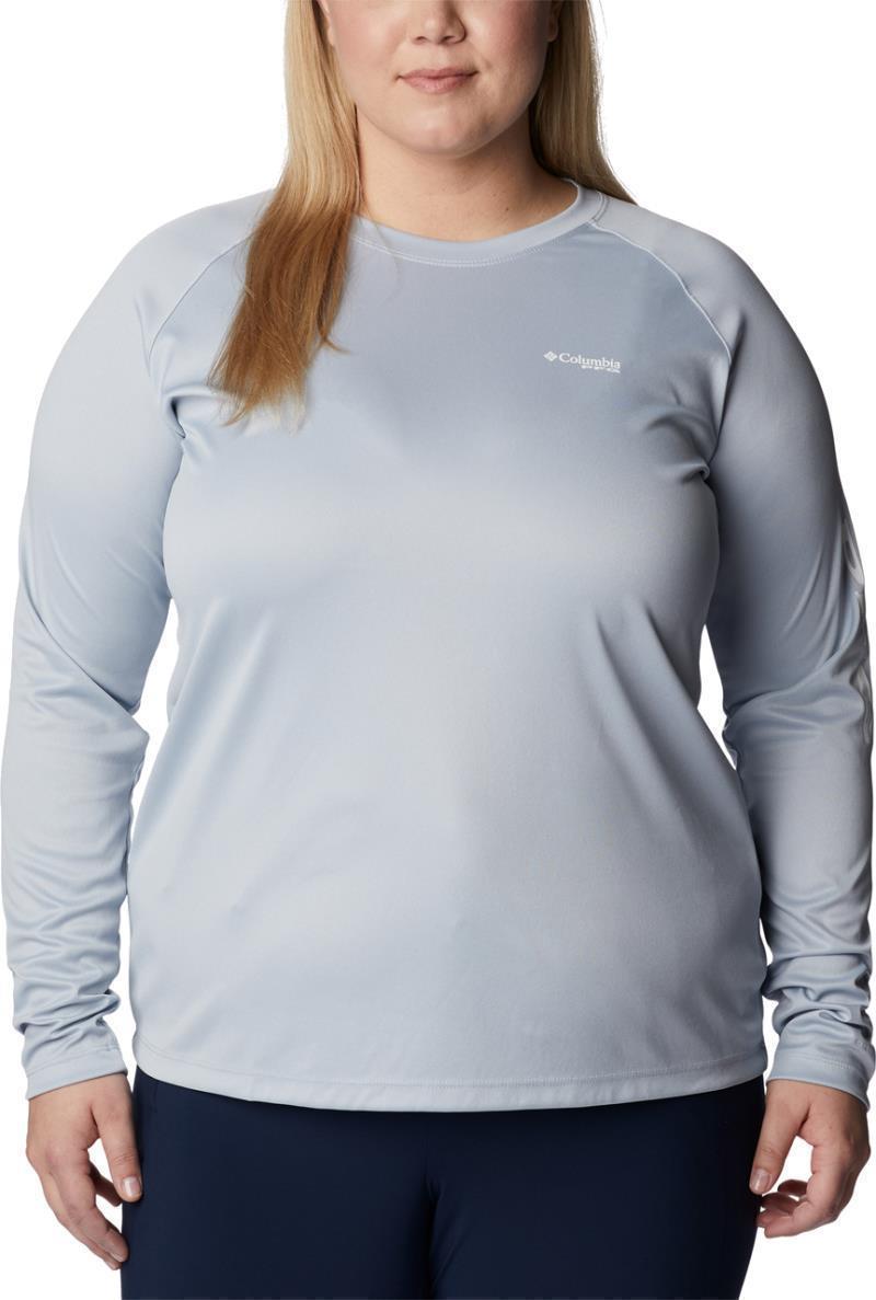 Tidal Tee Heather LS - Plus - Womens - cirrus grey heather / white logo 1