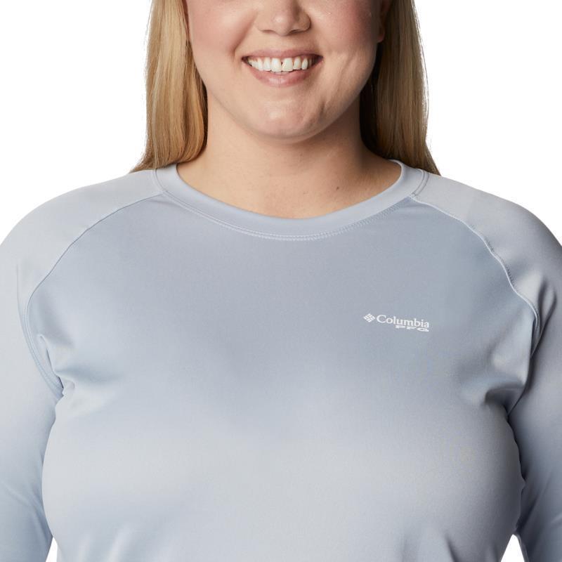 Tidal Tee Heather LS - Plus - Womens - cirrus grey heather / white logo 1