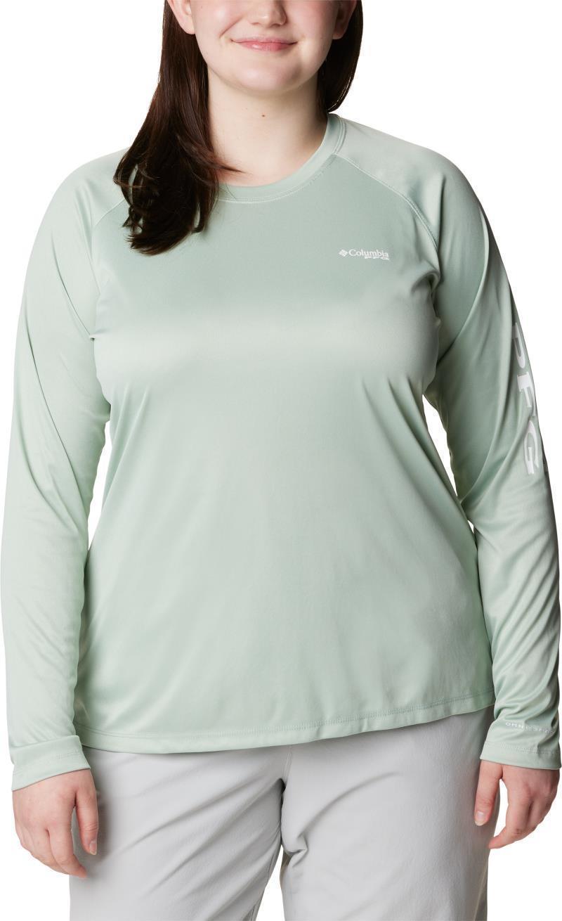 Tidal Tee Heather LS - Plus - Womens - cool green heather / white logo 1