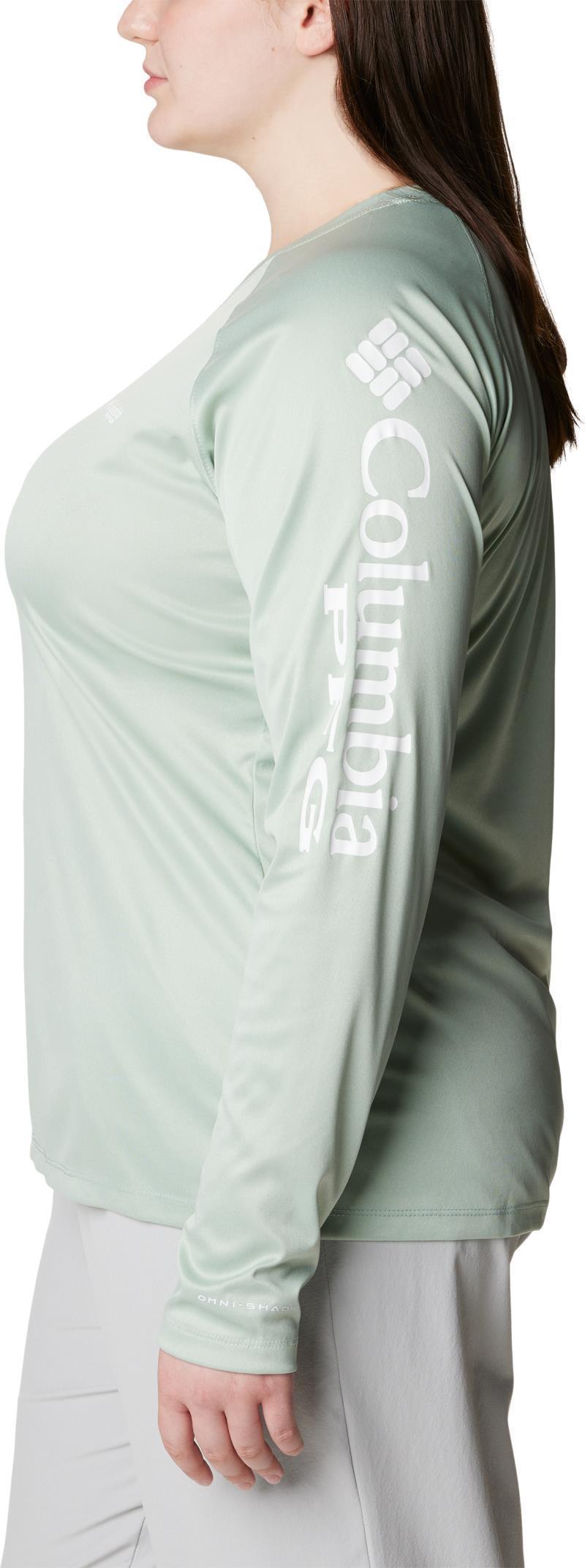 Tidal Tee Heather LS - Plus - Womens - cool green heather / white logo 1