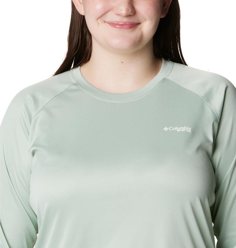 Tidal Tee Heather LS - Plus - Womens - cool green heather / white logo 1