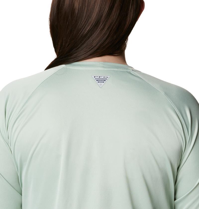 Tidal Tee Heather LS - Plus - Womens - cool green heather / white logo 1