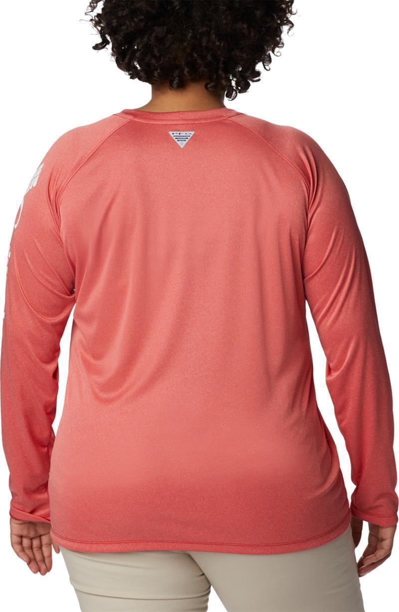 Tidal Tee Heather LS - Plus - Womens - red spark heather / white logo 1