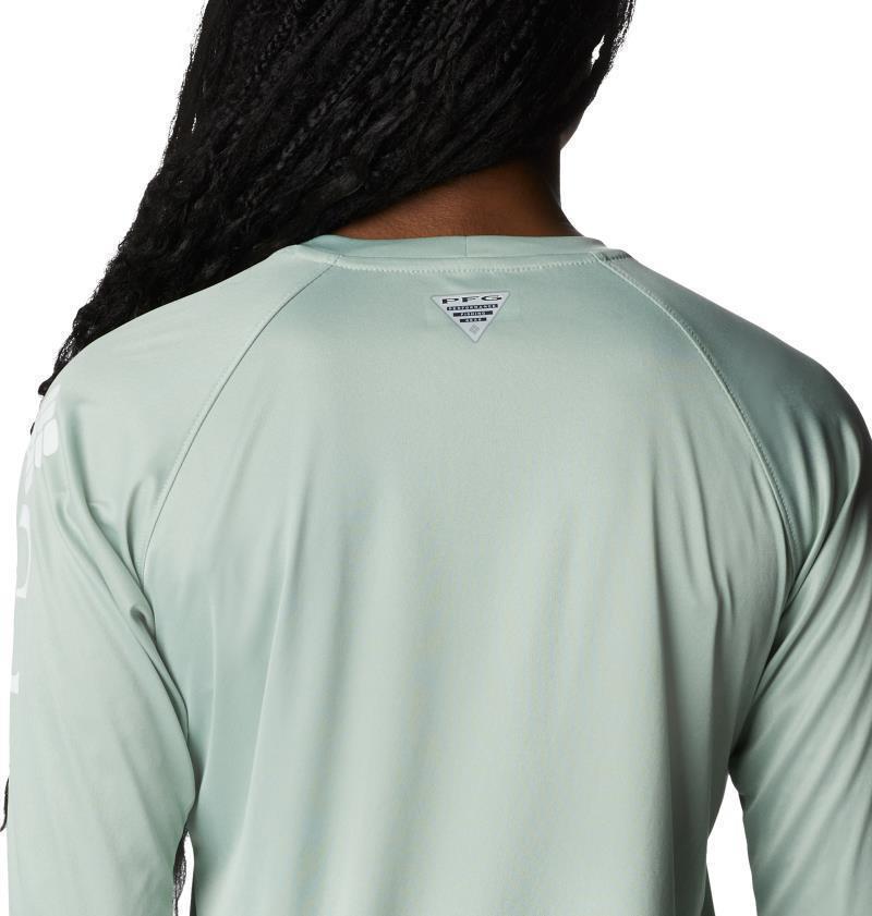 Tidal Tee Heather LS - Womens - Cool Green Heather / White Logo 5