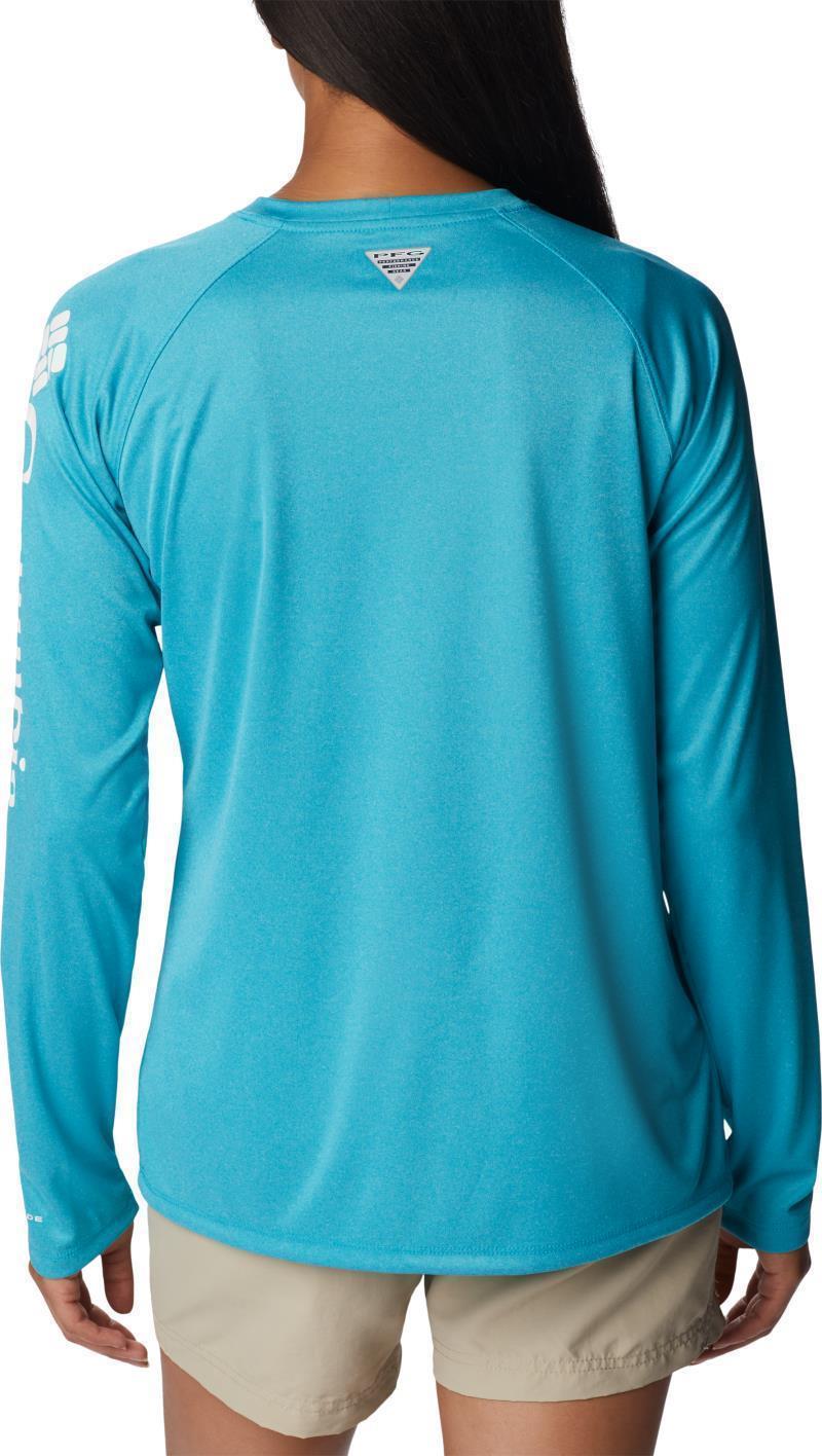 Tidal Tee Heather LS - Womens - Ocean Teal Heather / White Logo 3