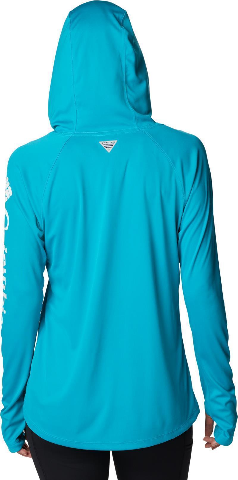 Tidal Tee Hoodie - Womens - Ocean Teal / White Logo 3