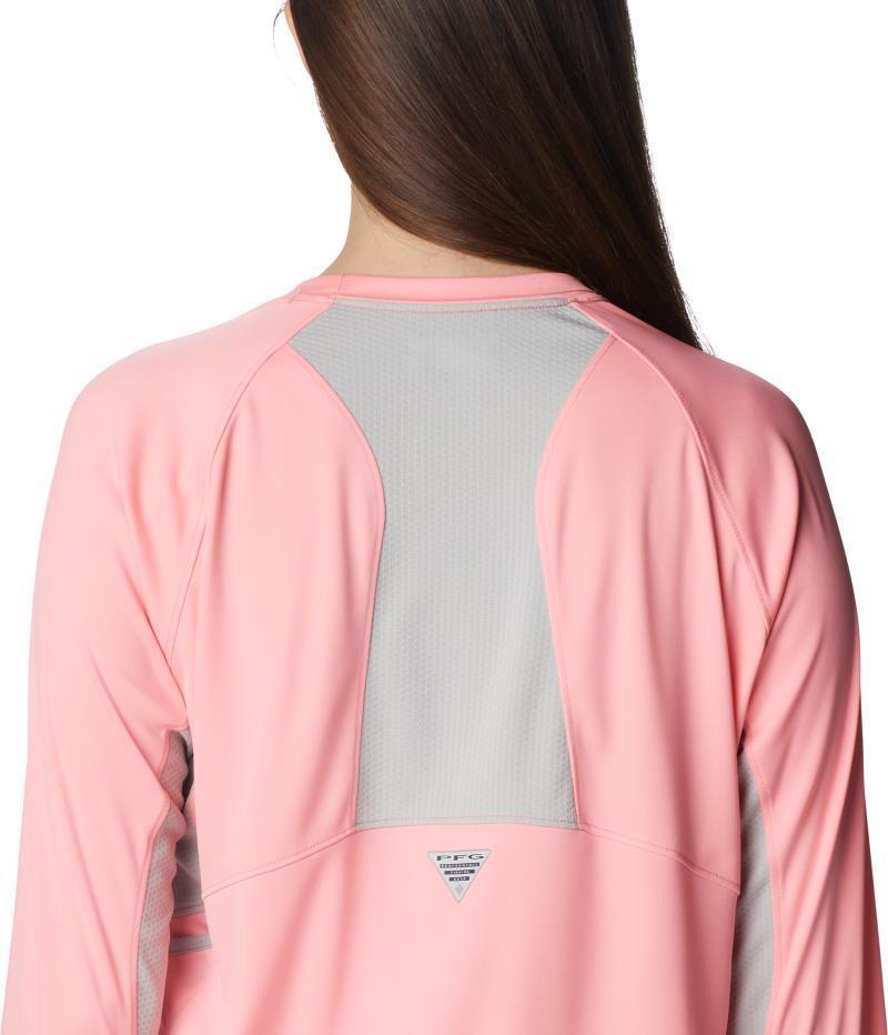 Tidal Tee Vent LS - Womens - Pink Pop / White Logo 7