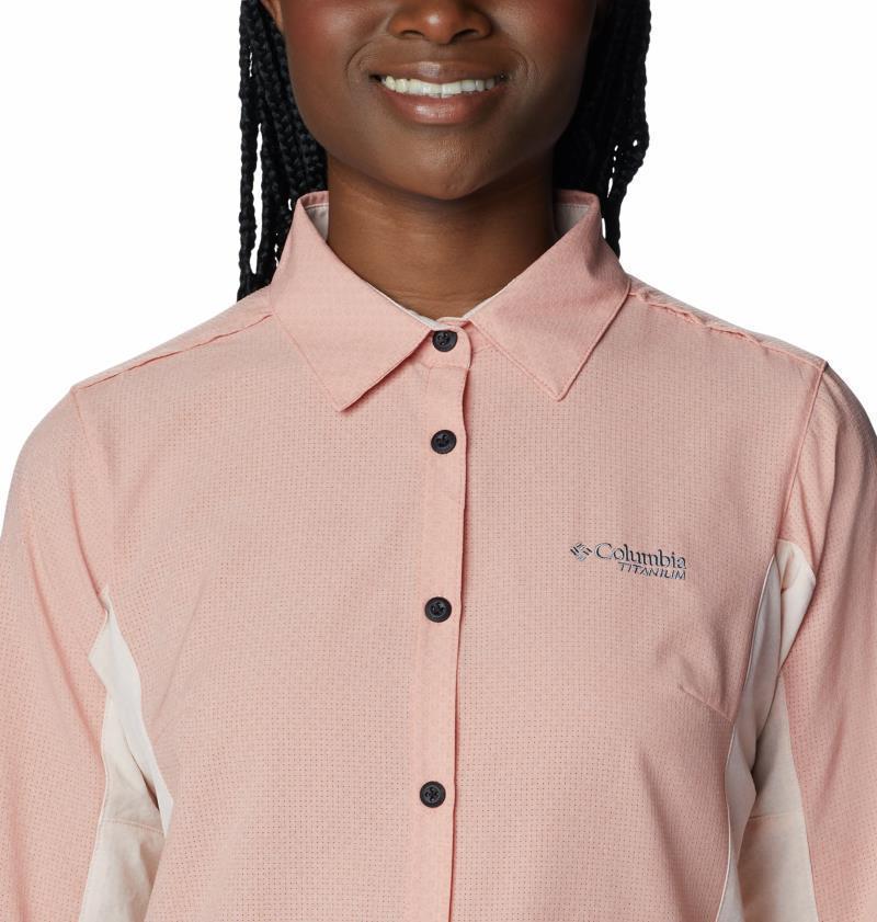 Titan Pass Irico LS Shirt - Womens - Peach Blossom / Heather 7