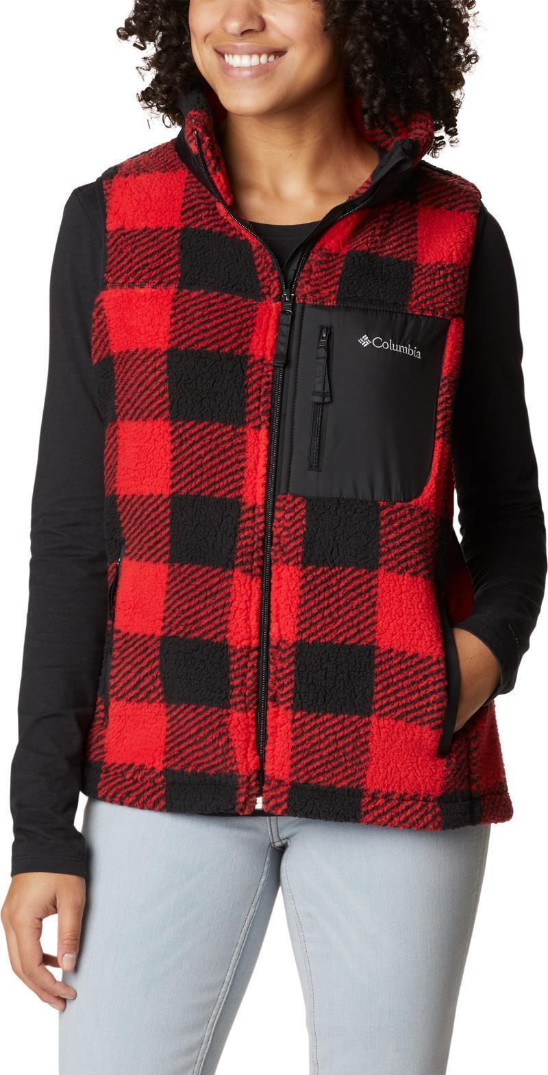 West Bend Vest - Womens - Red Lily Check Print 1