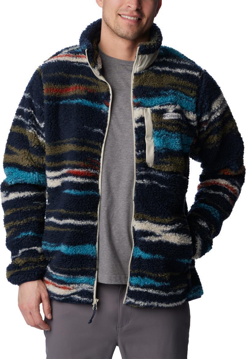 Winter Pass Print Fleece Full Zip - Mens - Collegiate Navy Skyscape Print 3