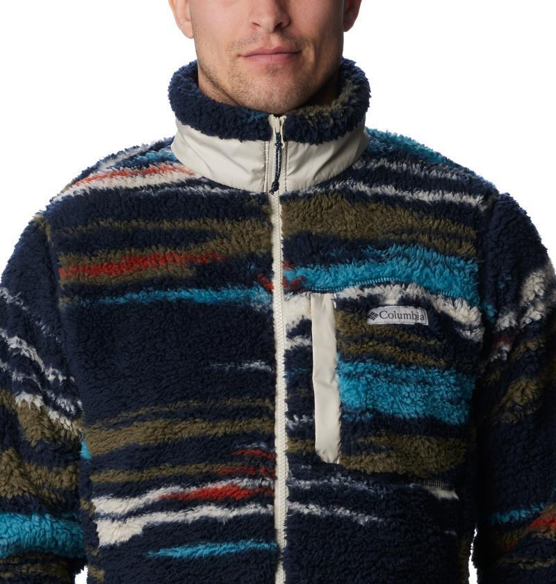 Winter Pass Print Fleece Full Zip - Mens - Collegiate Navy Skyscape Print 6