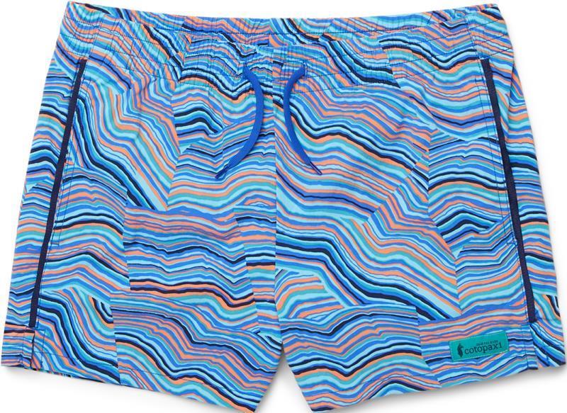 Brinco Shorts, 3" Inseam, Printed - Womens - Scuba Blue / Hot Punch 1