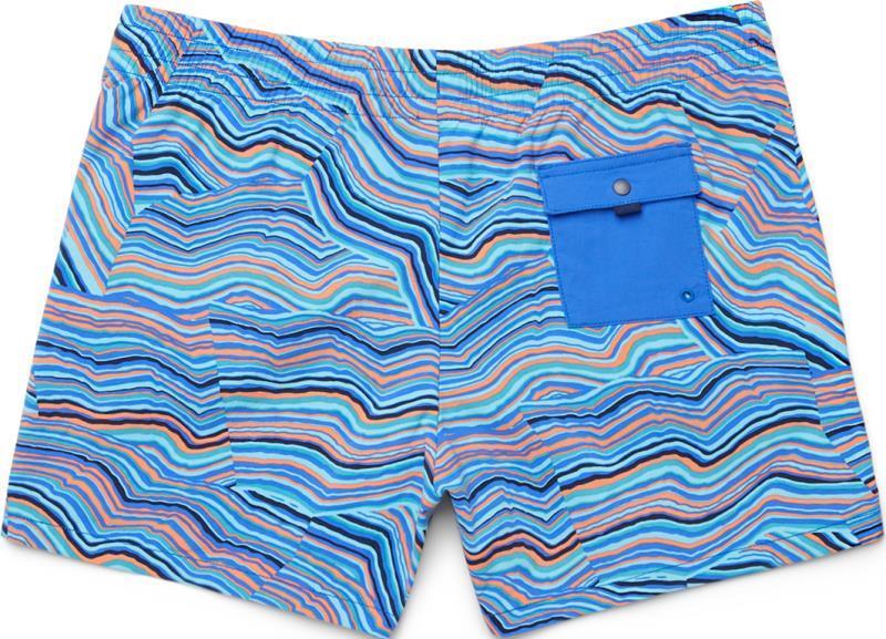 Brinco Shorts, 3" Inseam, Printed - Womens - Scuba Blue / Hot Punch 2