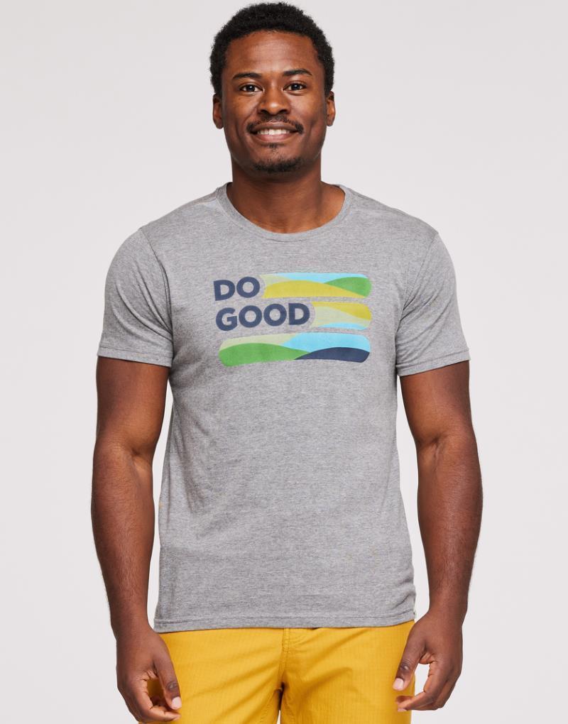 Do Good Stripe Organic T-Shirt - Mens - Heather Grey 3