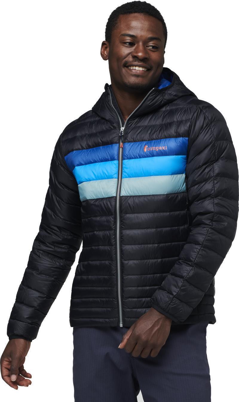 Fuego Down Hooded Jacket - Mens - Black / Pacific Stripes 1