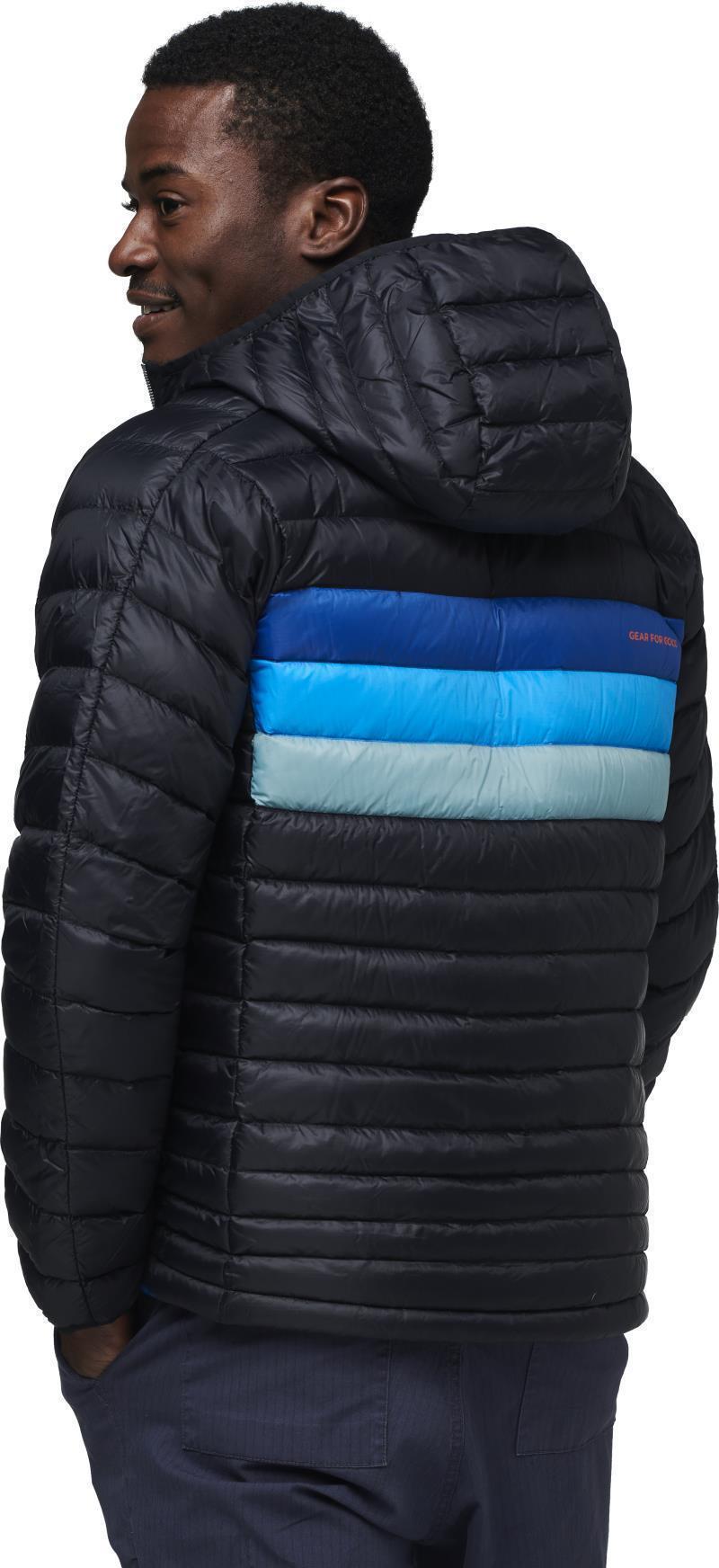 Fuego Down Hooded Jacket - Mens - Black / Pacific Stripes 2