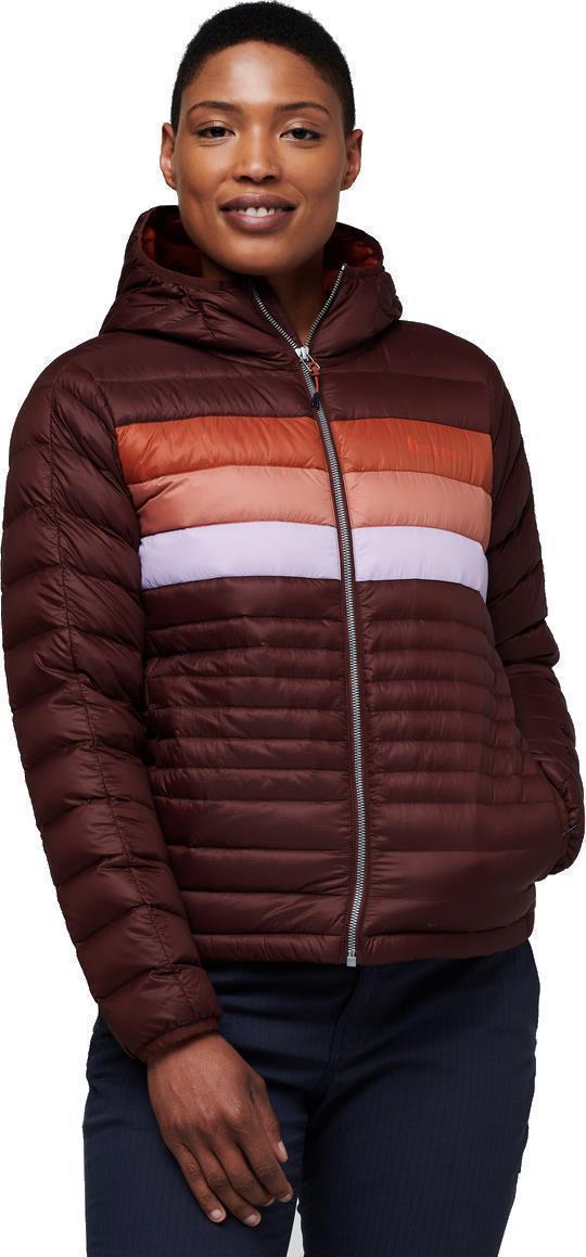 Fuego Down Hooded Jacket - Womens - Chestnut Stripes 1