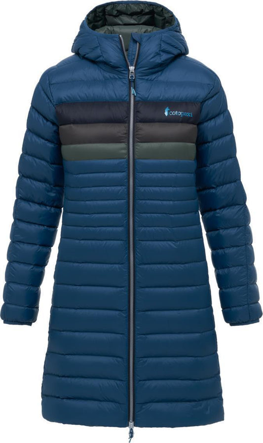 Fuego Down Hooded Parka - Womens - Indigo Stripes 1