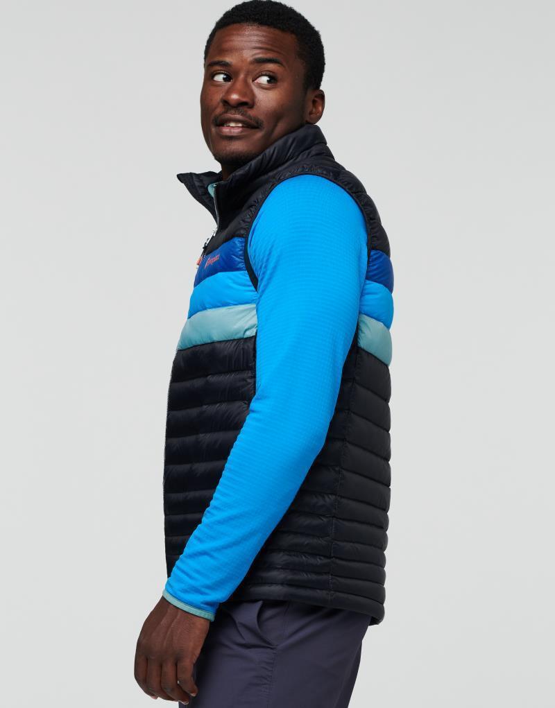 Fuego Down Vest - Mens - Black / Pacific Stripes 2