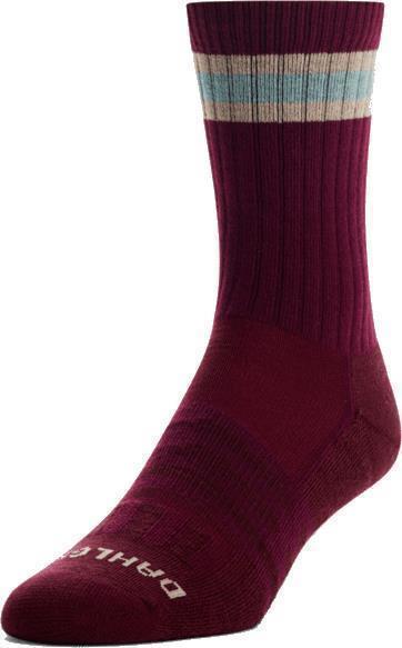 Heritage Lightweight Crew Socks - Burgundy 1
