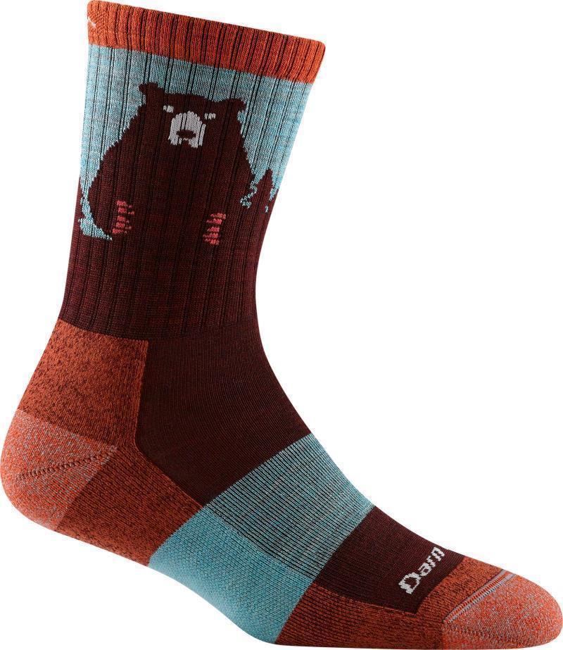 Bear Town Micro Crew Lightweight Cushion Socks - Womens - burgundy 1