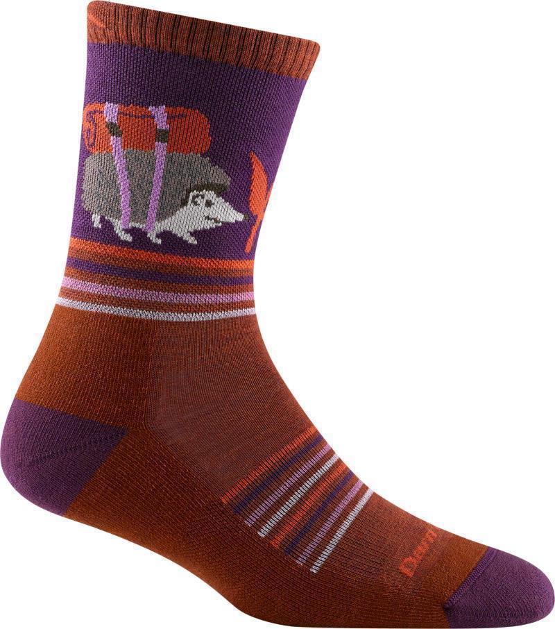 Critter Club Micro Crew Lightweight Cushion Socks - Womens - Chestnut 1