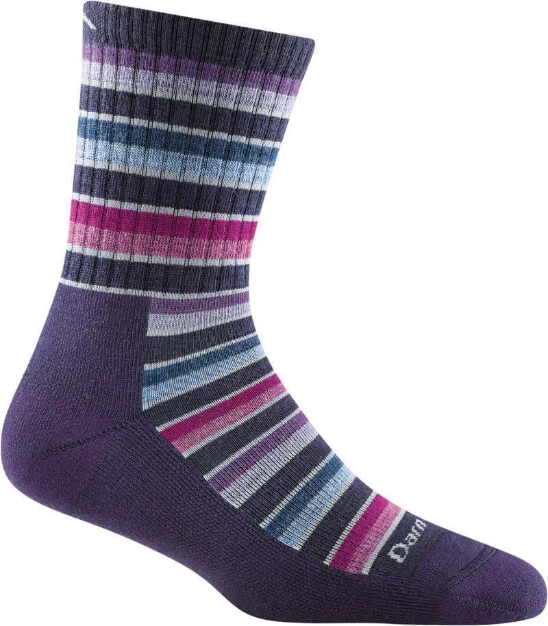 Decade Stripe Micro Crew Midweight Cushion Socks - Womens - Blackberry 1