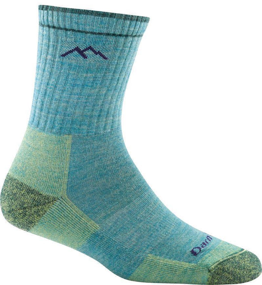 Hiker Micro Crew Midweight Cushion Socks - Womens - Aqua Heather 1