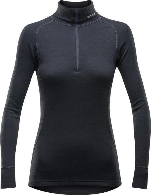 Duo Active Merino 205 LS Zip Neck - Womens - black 1