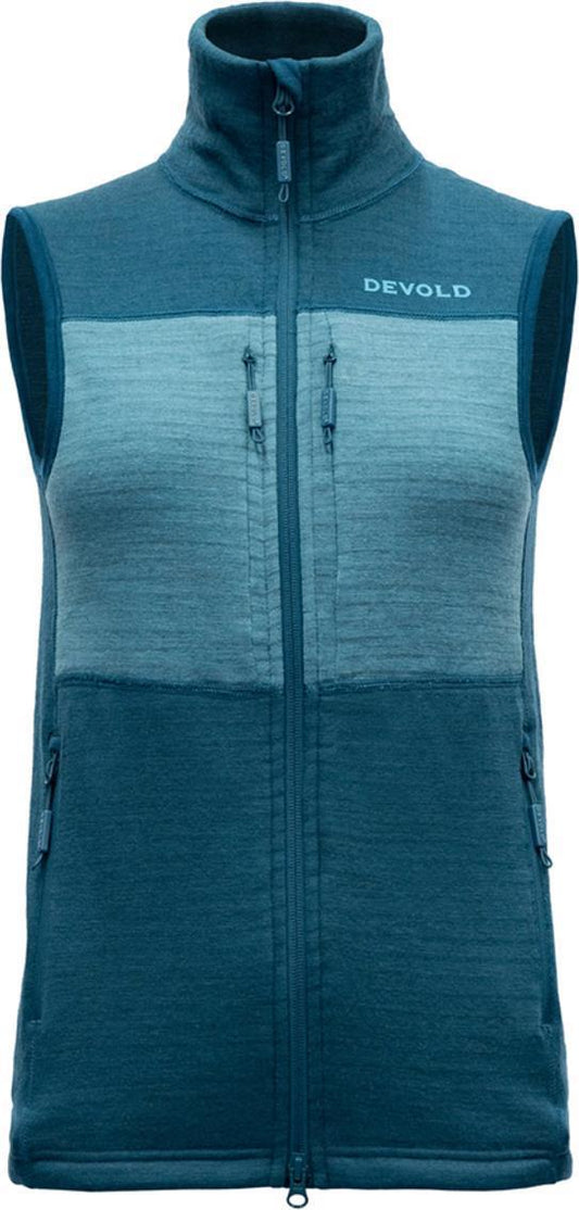 Egga Grid Merino Vest - Womens - Flood / Moon 1