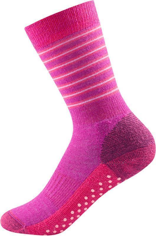 Multi Merino Socks - Junior - Fuchsia Stripe 1