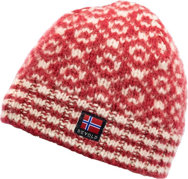 Svalbard Wool Beanie - Hindberry / Off White 1