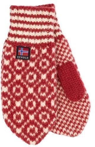 Svalbard Wool Mittens - Hindberry / Off White 1