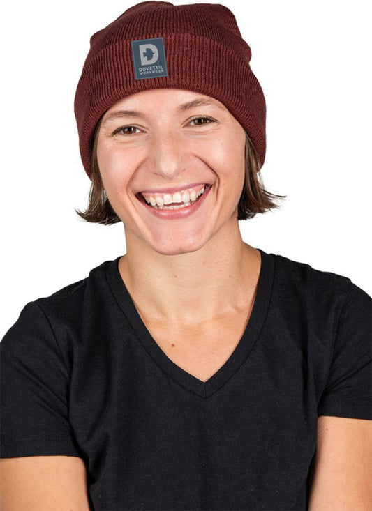 Dovetail Logo Beanie - Womens - Saddle Brown 1