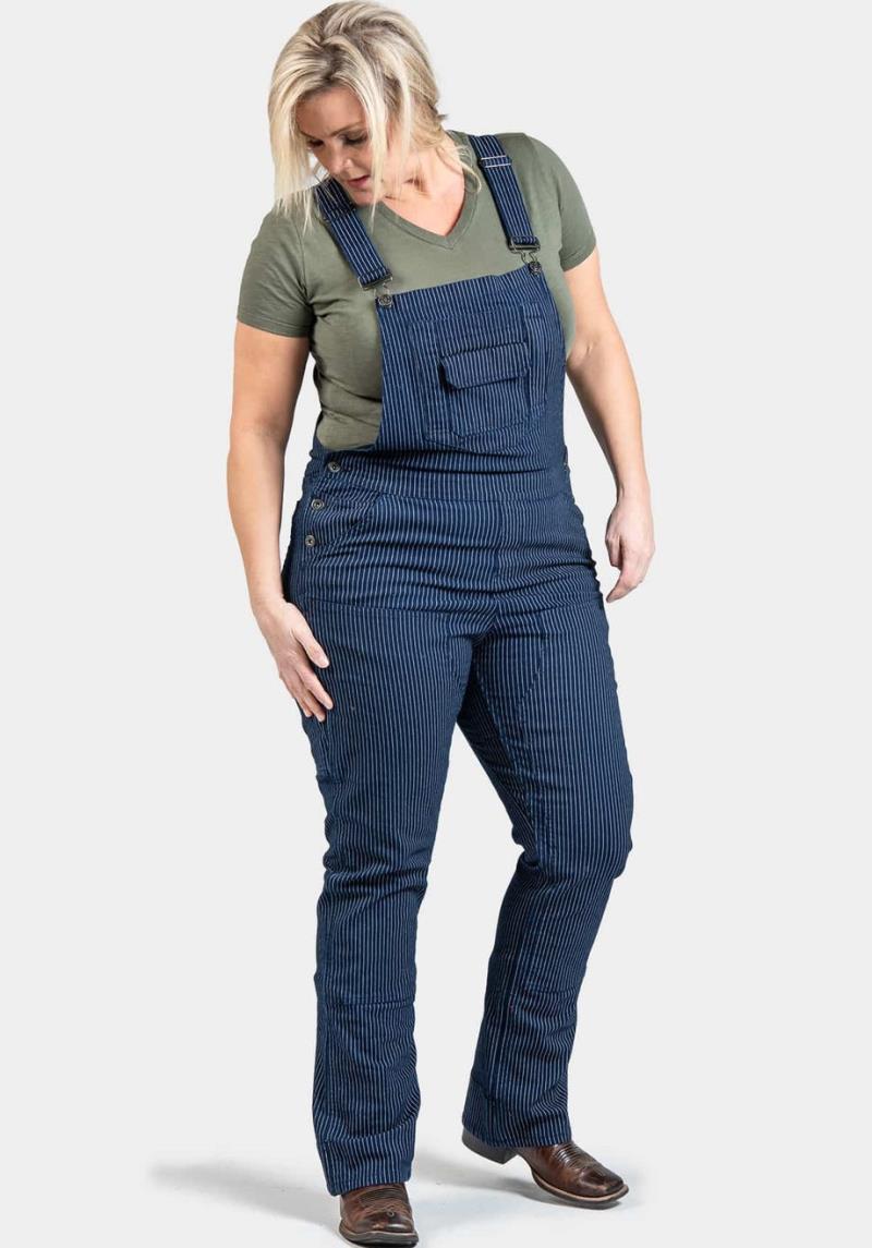 Freshley Overalls, Canvas, 28" Inseam - Womens - Wabash Stripe Canvas 3