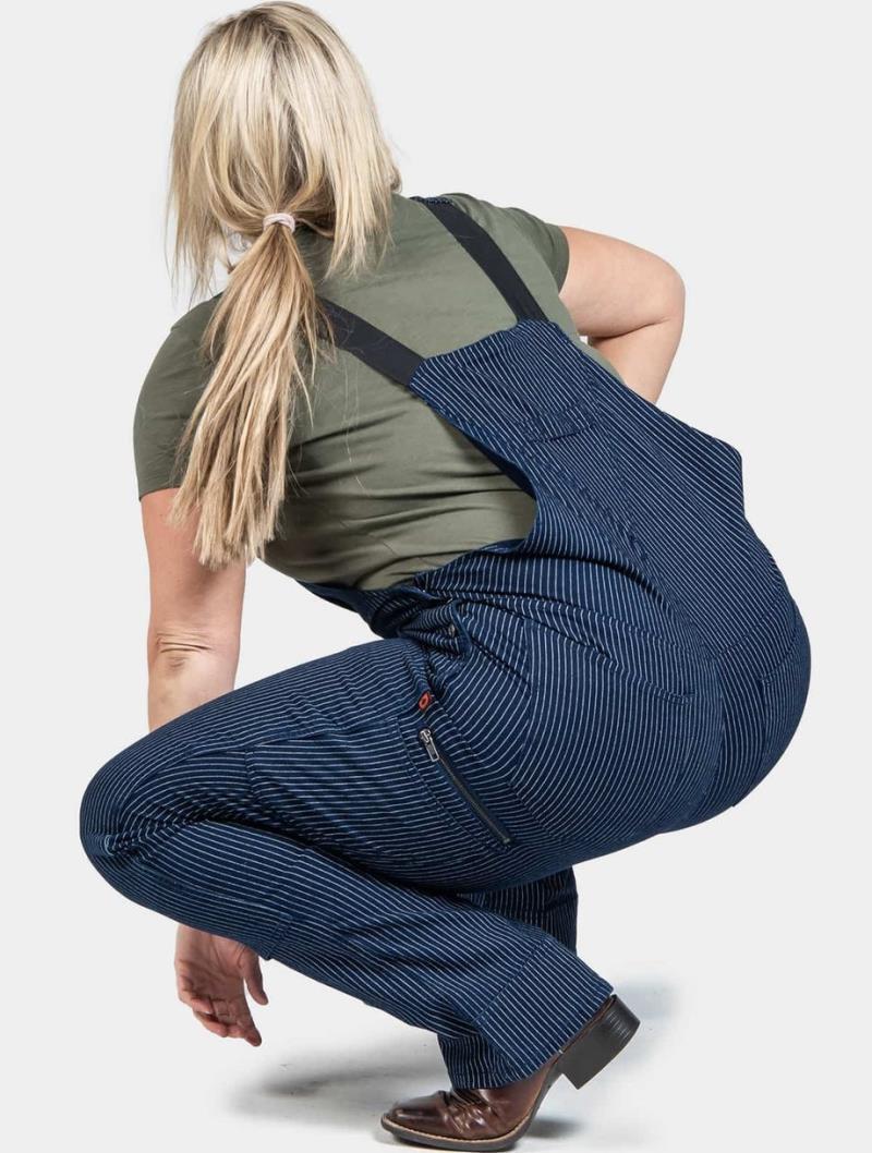 Freshley Overalls, Canvas, 28" Inseam - Womens - Wabash Stripe Canvas 4