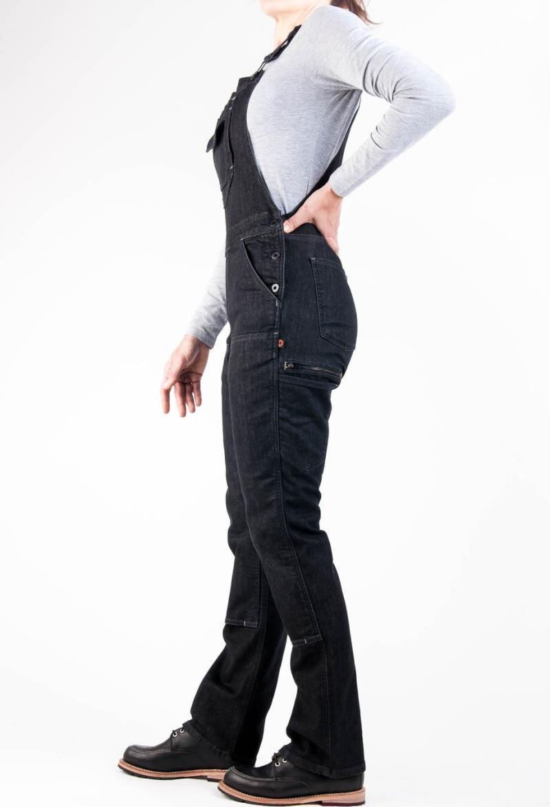 Freshley Overalls, Denim, 28" Inseam - Womens - Heathered Black Denim 2
