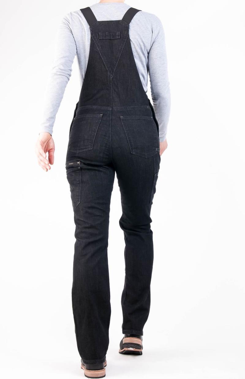 Freshley Overalls, Denim, 30" Inseam - Womens - Heathered Black Denim 3