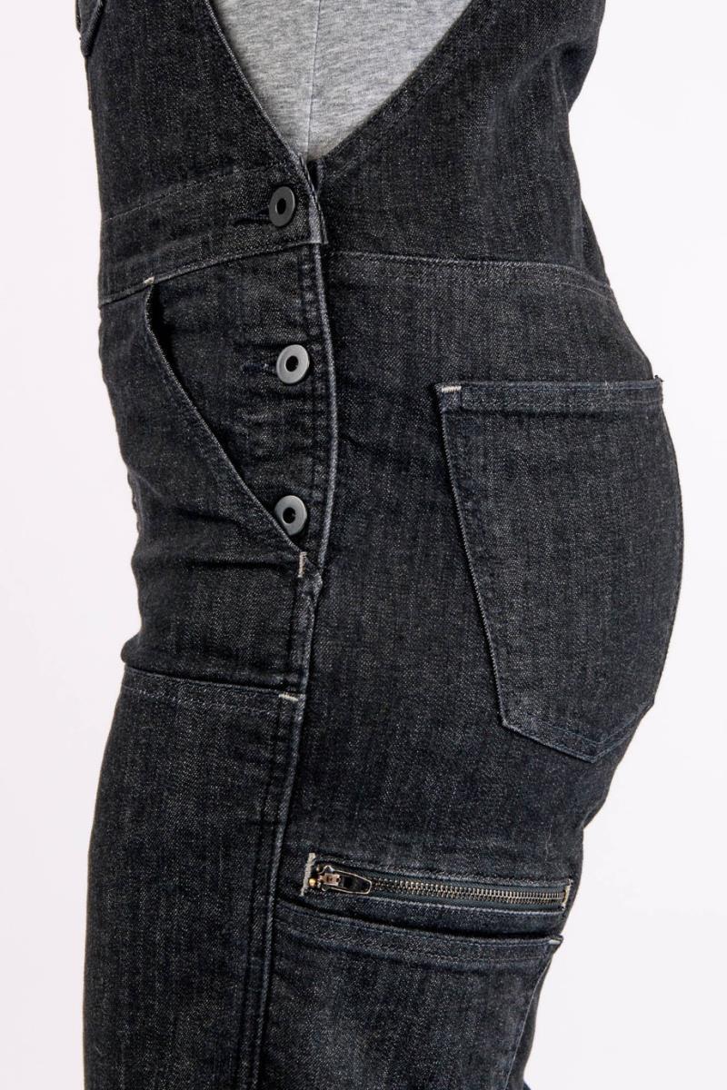 Freshley Overalls, Denim, 30" Inseam - Womens - Heathered Black Denim 5