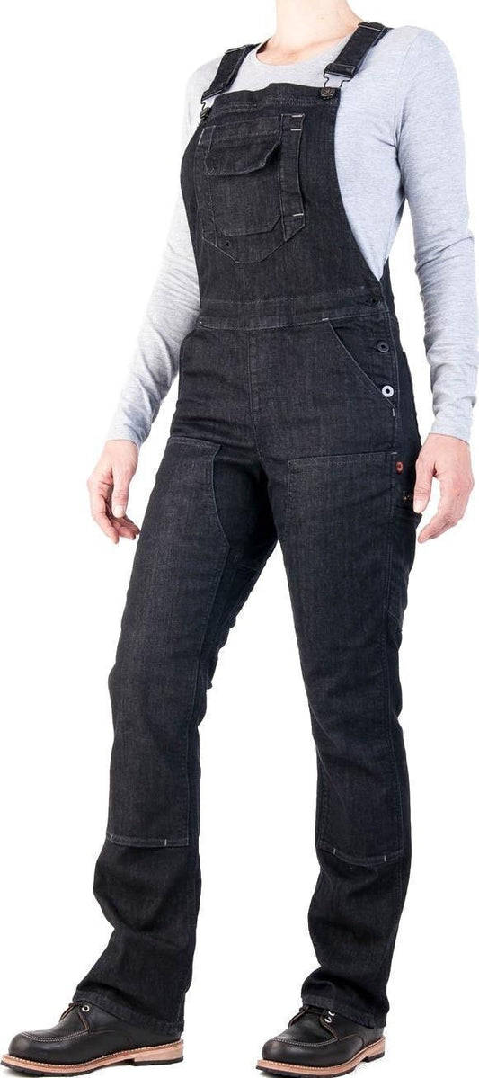 Freshley Overalls, Denim, 34" Inseam - Womens - Heathered Black Denim 1