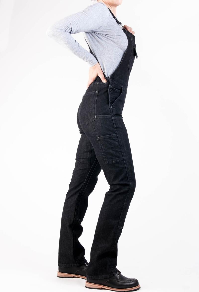 Freshley Overalls, Denim, 34" Inseam - Womens - Heathered Black Denim 4