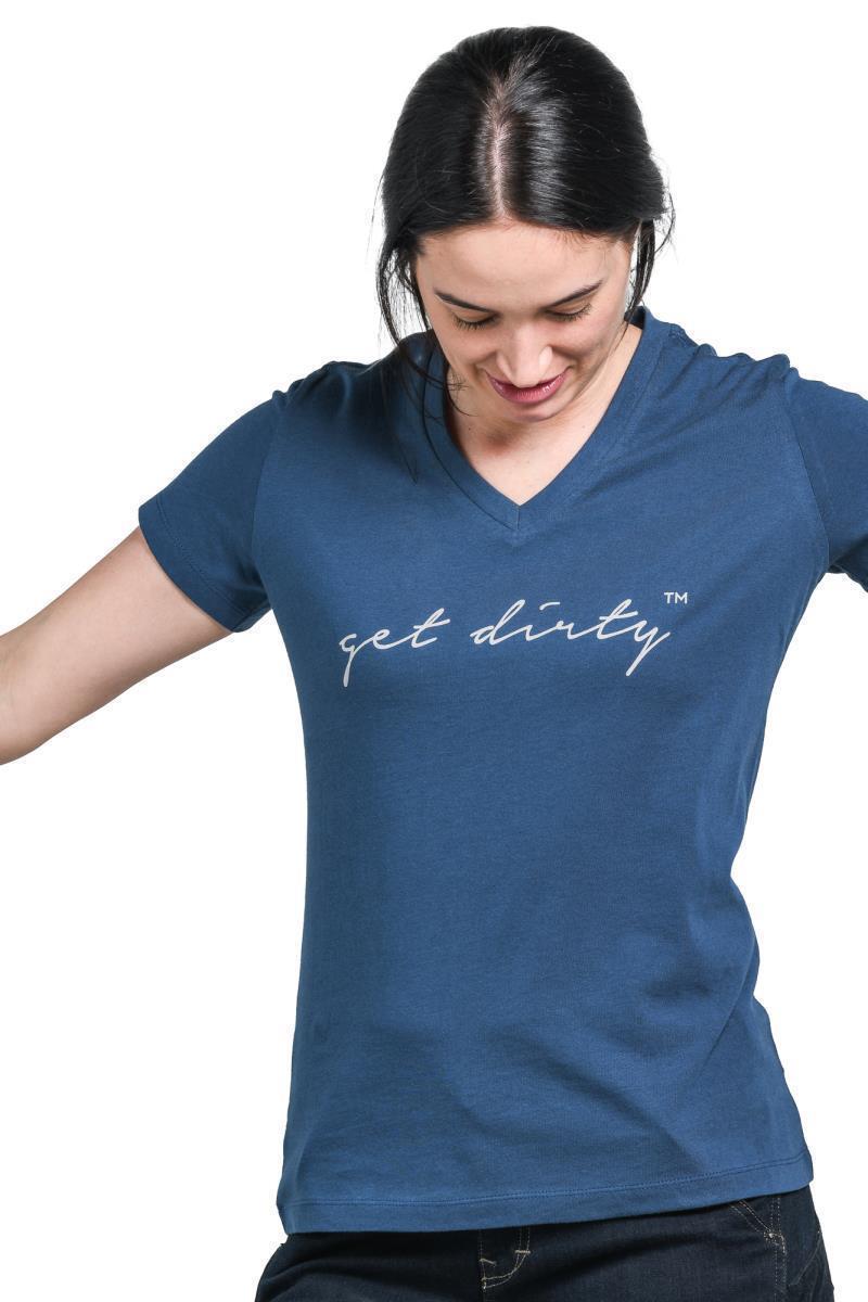 Get Dirty V-Neck Tee - Womens - Dovetail Blue 1