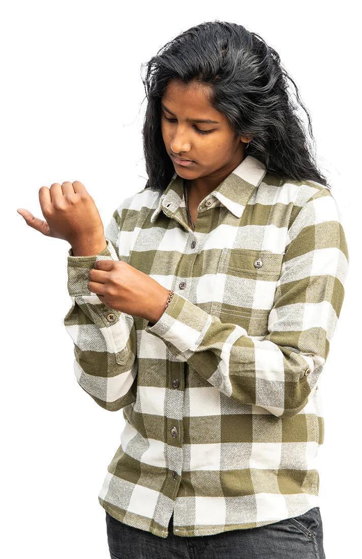 Givens Work Shirt - Womens - Green / Cream Buffalo Check 1