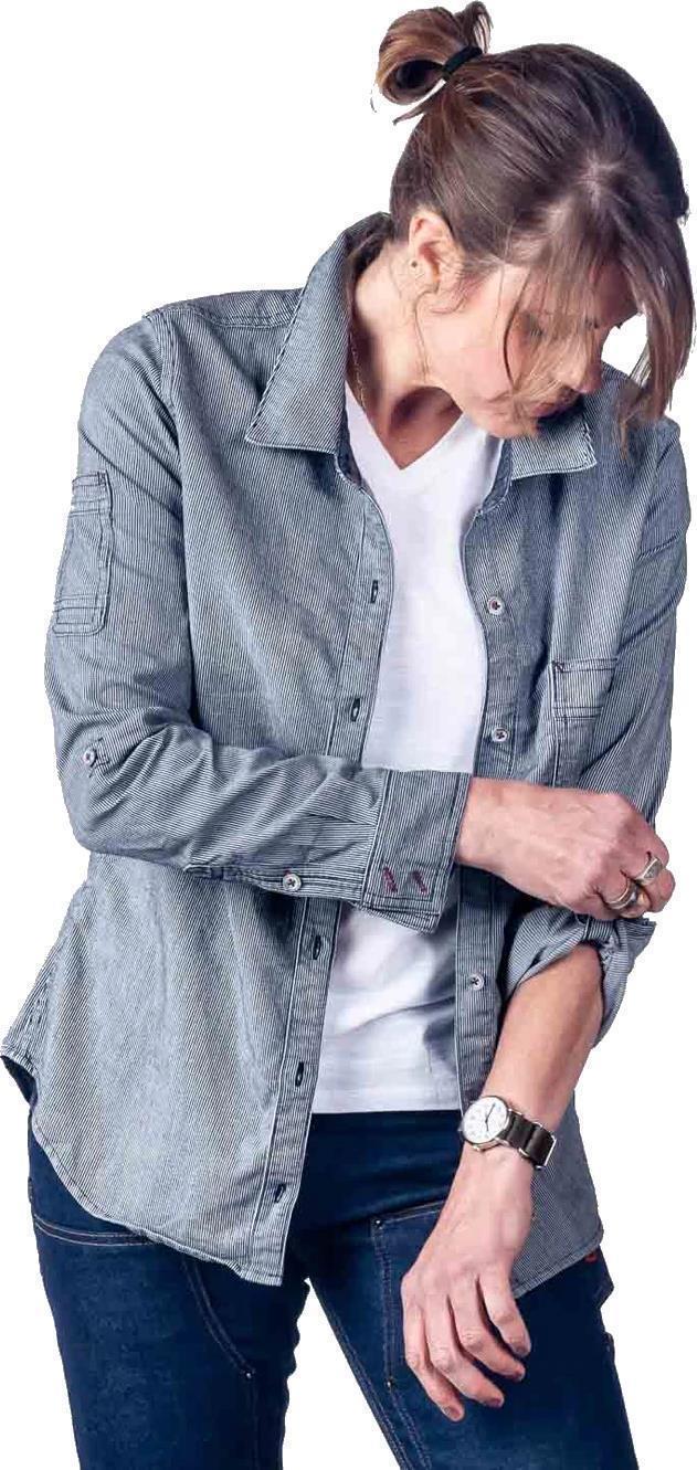 Givens Work Shirt - Womens - Indigo Stripe 1