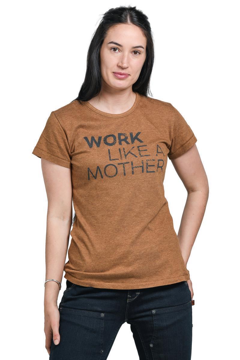 Work Like A Mother Graphic Crew - Womens - Saddle Brown 1