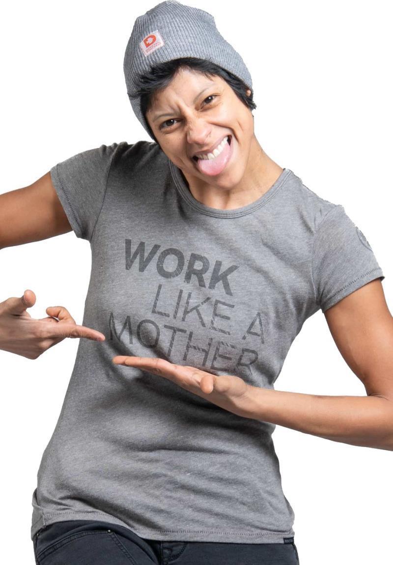 Work Like A Mother Graphic Crew - Womens - Vintage Coal 1