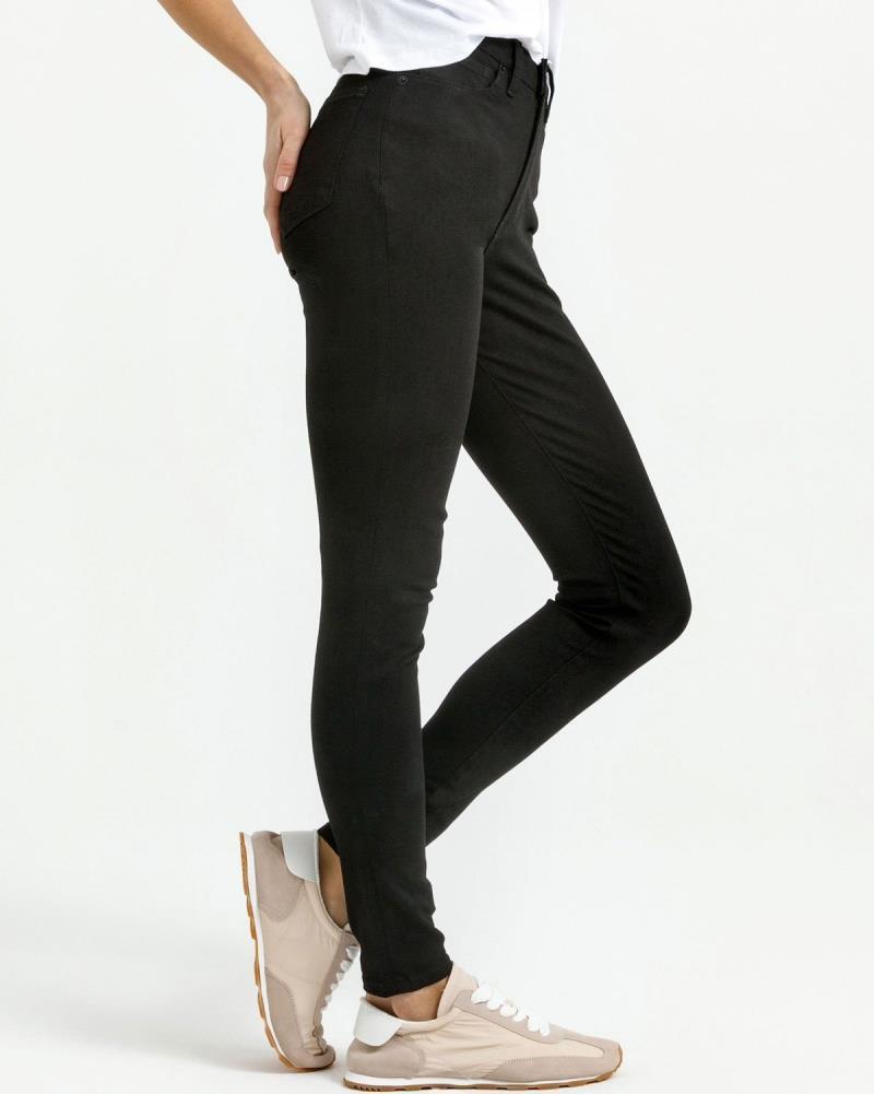 Four Way Flex Denim, High Rise Skinny, 28" Inseam - Womens - black 1