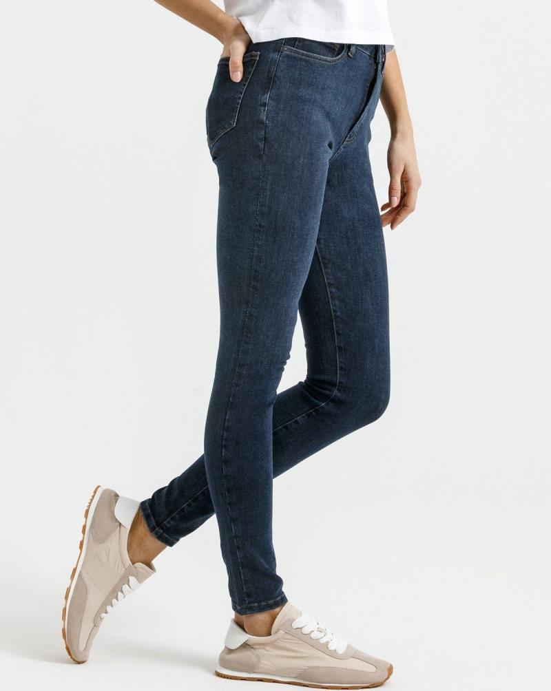 Four Way Flex Denim, High Rise Skinny, 28" Inseam - Womens - dark stone 1