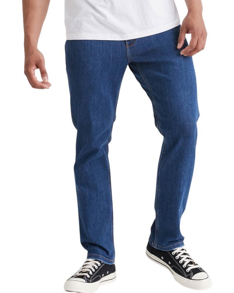 Performance Denim Relaxed Tapered Jeans, 32" Inseam - Wash - Mens - Medium Stone 1